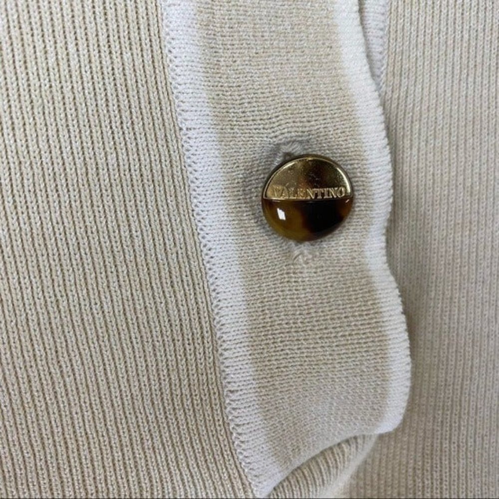 Valentino Tortoise Shell Button Sleeveless Collar… - image 3